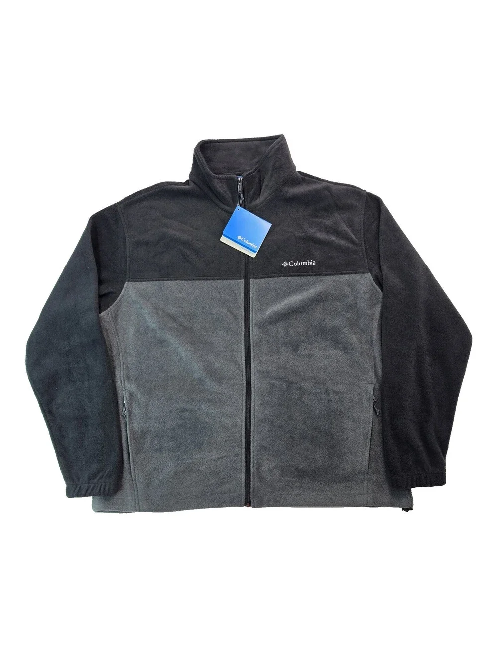 Columbia Steens Mountain 2.0 Black Gray Fleece Full Zip Jacket Mens XXL 2XL NEW